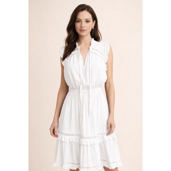 Sweet Lovely by Jen Dresses & Skirts - Sweet Lovely By Jane Ruffled Romance White Midi Dress